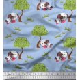 thumbnail image 1 of Soimoi Viscose Chiffon Fabric Tree & Dog Kids Printed Fabric 1 Yard 42 Inch Wide, 1 of 3