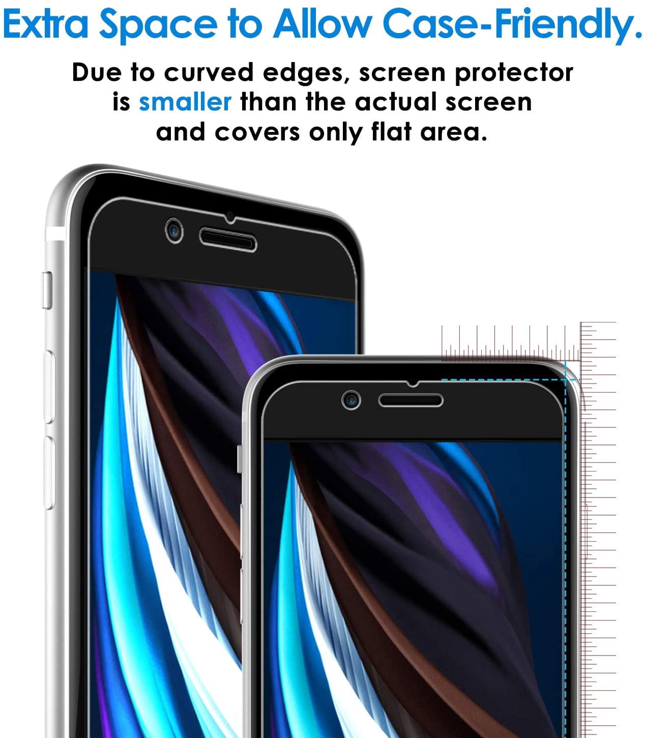 JETech Screen Protector for Apple iPhone SE 2020, iPhone 8 and iPhone 7, 4.7-Inch, PET Film, HD Clear, 3-Pack
