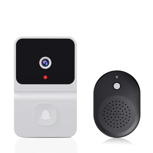 EGNMCR Sonnette Vidéo Intelligente Sans Fil à Distance, Sonnette Visuelle Intelligente, Interphone Domestique, Vision Nocturne HD, Wi-Fi Rechargeable, Sécurité pour Porte, Sonnette Wi-Fi