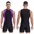 thumbnail image 3 of Eandarui Mens Rash Guard One-Piece Swimsuit Quick-Drying Athletic Wear Beach Holiday Sunbathing Purple XXL, 3 of 4