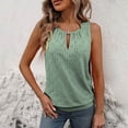 thumbnail image 1 of Eiyaclvo Womens Tank Tops Trendy Keyhole Crew Neck Sleeveless Tops Summer Solid Color Basic Cami Tops 2025 Fashion Embroidery Eyelet Tops, 1 of 9