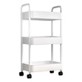 thumbnail image 2 of 3 Tier Kitchen Cart with Caster Wheels Organization Cart Corner Shelf Organizer White, 2 of 8
