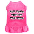 thumbnail image 1 of You Come, You Sit, You Stay Screen Print Dress Bright Pink Sm (10), 1 of 1