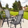 thumbnail image 3 of Costway Set of 4 Patio Folding Chairs Camping Deck Garden Pool Beach W/ Armrest, 3 of 9