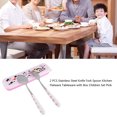thumbnail image 3 of Baby Cutlery, Asixx 2 PCS Stainless Steel Fork And Spoon With Box For Kids Flatware Tableware, 3 of 8