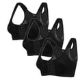 thumbnail image 1 of Yuyuzo 3PC Plus Size Front Closures Bras for Women Back Support Full Coverage Bras Wireless Push up Everyday Bras, 1 of 6