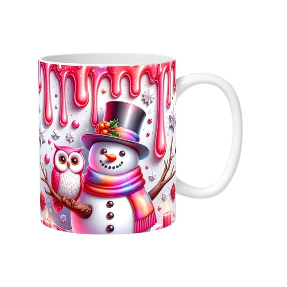 CEHVOM Christmas Mugs,Christmas Santa Claus Mug,Cute Christmas Coffee Mugs,Christmas Mug Inflated Snowman Mug,Santa Mug Press Puffy Design 15oz 11oz Coffe