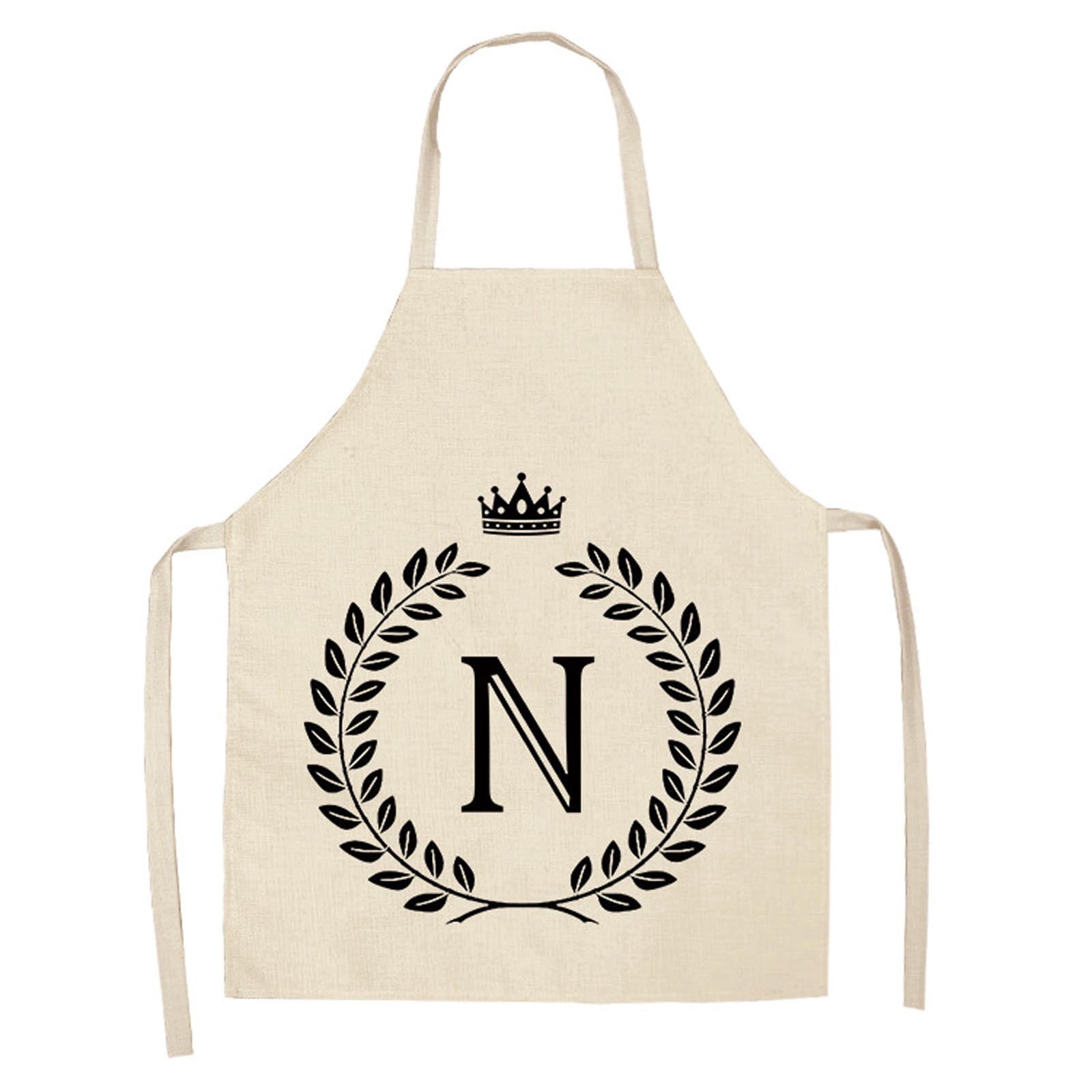 Tablier de Cuisine en Lin - Tablier Sans Manches en Coton et Lin Imprimé de Lettres Cuisine