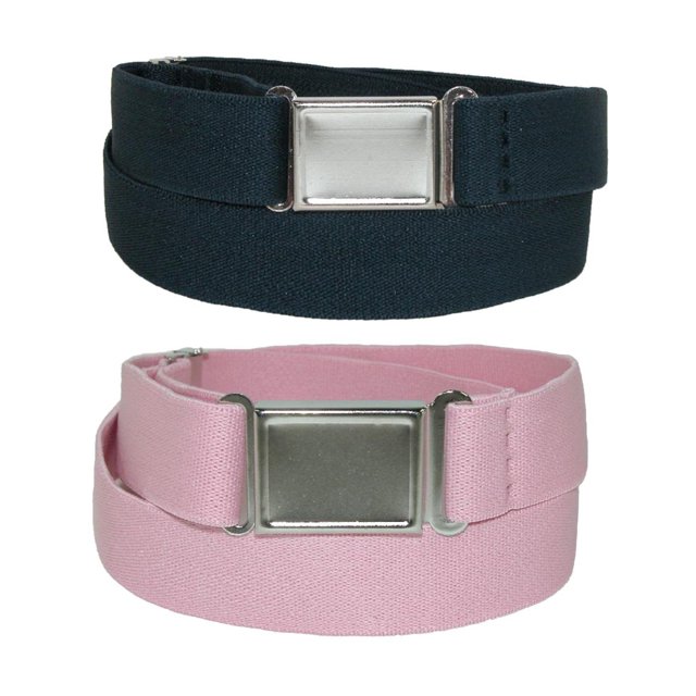 CTM® Ceinture Élastique avec Boucle Plate Magnétique Invisible (Lot de 2 Couleurs) (pour Femmes