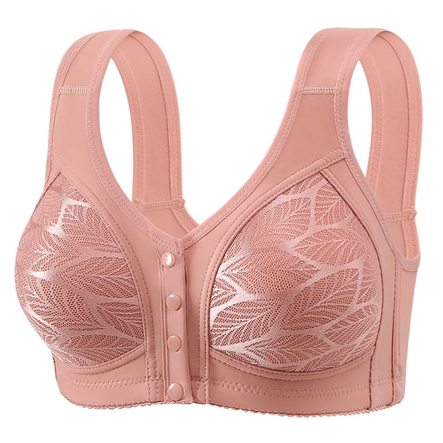 Lenpel Front Closure Bras for Women Plus Size Comfort Wireless Lace Full Coverage Push up Bralettes Supportive Everyday Bras