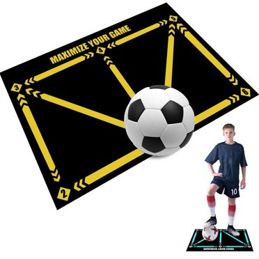 LINMOUA Football Footstep Training Mat，Dribble Silent Auxiliary Props，Soccer Trainer， Wear Resistant Dribble Control Soccer Training Aid Mat， Auxiliary Prop