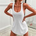 thumbnail image 2 of B91xZ Femmes Dresses Décontracté Sans Manches Bouton Swing vers le Bas Midi Robe avec Poches, Blanc XL, 2 of 5