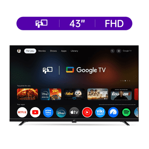 FPD 43-inch Intelligent TV, 1080P Complet HD LED Télévision avec Google TV, Google Play Apps, Google Cast, HDR10, Dolby Audio, Google Assistant Voice Remote