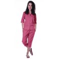 thumbnail image 1 of Moomaya Chemise en Coton Imprimé à Manches 3/4 avec Capri Ensemble de Nuit 2 Pcs Vêtements de Nuit pour Femmes, 1 of 7