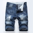thumbnail image 1 of Meichang Men's Jean Shorts Big and Tall Classic Fit Regular Ripped Denim Shorts Straight Leg Distressed Denim Trunks Stretchy Motor Bike Jean Trunks with Pockets, 1 of 7