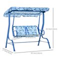 thumbnail image 3 of Outsunny 2-Seat Kids Swing Chair Outdoor with Adjustable Canopy, Blue, 3 of 10