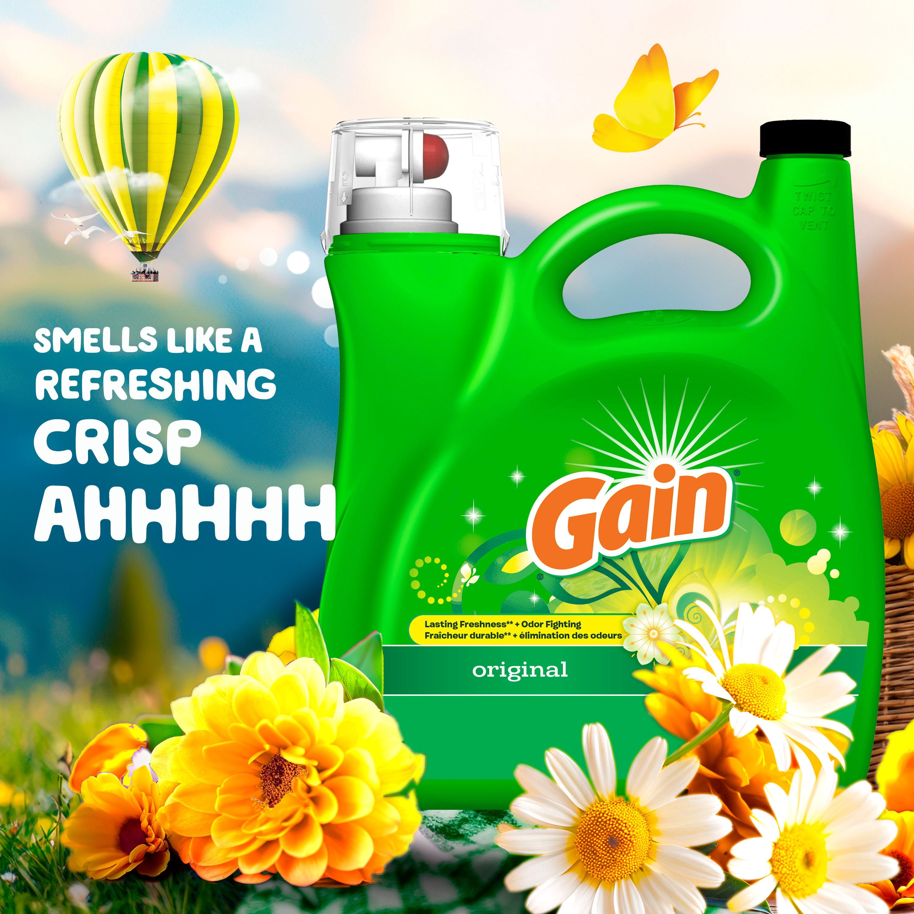 Détergent à lessive liquide Gain, parfum Original, 100 brassées, 4.25 L