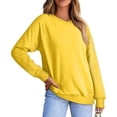 thumbnail image 1 of Chandails en Molleton Col en V pour Femmes Manches Longues Décontractées Tops Pull Oversize, 1 of 5