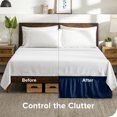 thumbnail image 4 of Bare Home Adjustable Wrap Around Bed Skirt - 15 Inch Drop - Easy Fit - Ruffle Pleats - Full, Dark Blue, 4 of 6