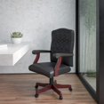 thumbnail image 2 of Scranton & Co Chaise de Bureau Pivotante en Cuir Noire, 2 of 6