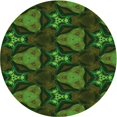 thumbnail image 1 of Ahgly Tapis Rond Lavable en Machine Intérieur Transitionnel Vert Lime Foncé, 3 Pieds Rond, 1 of 7