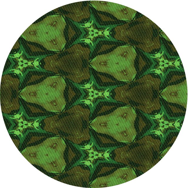 Ahgly Tapis Rond Lavable en Machine Intérieur Transitionnel Vert Lime Foncé, 3 Pieds Rond