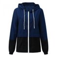 thumbnail image 1 of Opperiaya Women Packable Rain Jacket Outdoor Color Block Hooded Windbreaker, 1 of 3