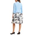 thumbnail image 3 of INSPIRE CHIC Robe et Veste pour Femme Ensembles 2 Pcs Robe Sans Manches en Mousseline à Fleurs et Veste à Panneaux Contrastants TG Bleu Ciel Blanc, 3 of 6