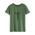 thumbnail image 4 of Tee-Shirt Chrétien à Manches Courtes Imprimé Lettre Jésus pour Femmes, 4 of 6