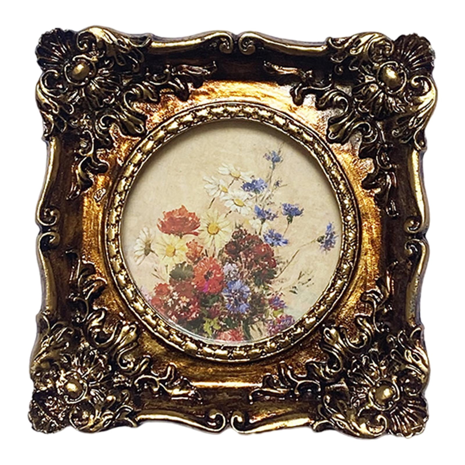 Style Photo Picture Display Vintage Style Cards Holder Desktop with Glass Front for Living Room, Home, Family Party ,Vocation Time , 11x11CM Square