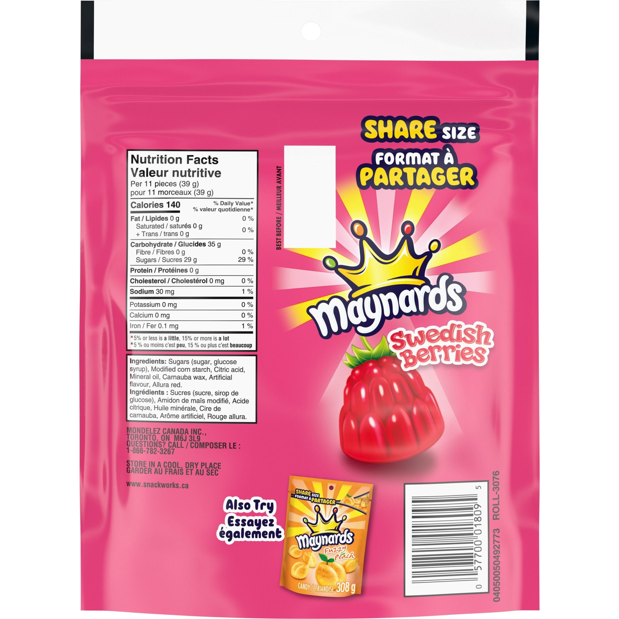 Maynards, Swedish Berries Candy, Gummy Candy, Sharing Size