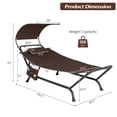 thumbnail image 4 of Costway Chaise Longue Suspendue de Patio avec Auvent, Coussin, Oreiller et Sac de Rangement Brun, 4 of 10