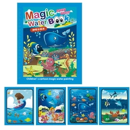 Livre De Peinture Magique Océan Réutilisable – Stylos à Eau, Jeux De Voyage, Autocollants, Entraînement Lacets – Pour Enfants 3-7 Ans