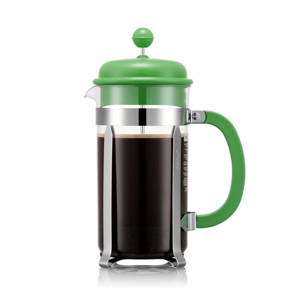 Bodum Cafetière à Pression Française Caffettiera 34oz avec Filtre en Acier Inoxydable Réutilisable, Carafe en Plastique Sans BPA, Vert Pomme