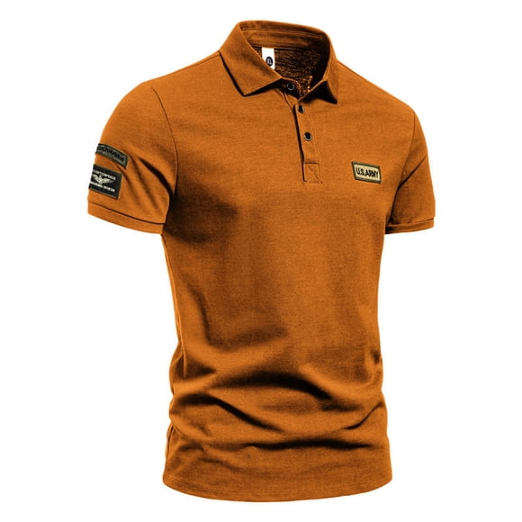 Pisexur Men's Short Sleeve Cotton Pique Polo Shirt in Slim Fit, Summer Print Golf Polos Top Casual Performance Moisture Wicking Bowling Shirts