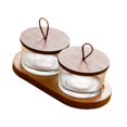 thumbnail image 4 of veasfak Wooden Serving Dish Tray Ddivided Dishes for Appetizers Side Dishes Sala 2 grid, 4 of 9