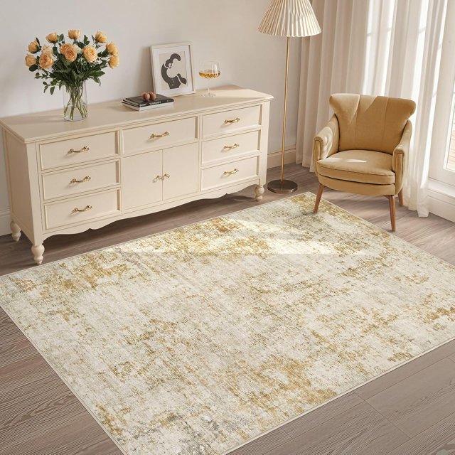 x Area Rug Living Room Rugs Washable Neutral Modern Abstract Soft Thin Large Rug Indoor Floor No Slip Rug Carpet for Bedroom Under Dining Table Home Office Decor Grey