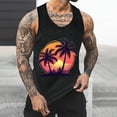 thumbnail image 2 of Sentmoon Débardeur Homme Été Sans Manches Col Rond T-Shirts Chemises pour Hommes Imprimé Feuilles de Palmier Coupe Décontractée Grande Taille Évacuation de l'Humidité Vêtements Homme Vacances pour Superposition sous Chemises TG, 2 of 6