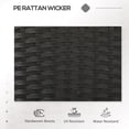 thumbnail image 3 of Outsunny Patio Furniture w/ Mid-Table PE Rattan Loveseat w/ Cushion, Black, 3 of 7