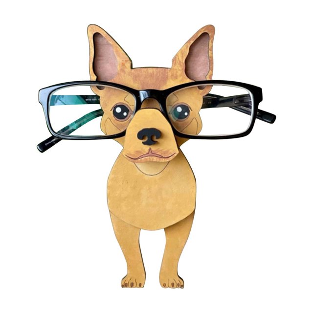 Dog-Shaped Tabletop Eyeglass Frame for Desktop Decor – 10.5 cm Wide Resin Animal Desk Accessory with Non-Slip Base