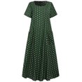 thumbnail image 3 of Fridja Robes Maxi à Manches Courtes Amples pour Femmes Grande Taille avec Poches et Imprimé à Pois, 3 of 6