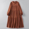 thumbnail image 1 of Ovzne Robes d'Été pour Femmes 2025 Robe Femme Robe à Manches Longues Ample Imprimée à Pois Robe Femme à Manches Longues Imprimée Liquidation, 1 of 7