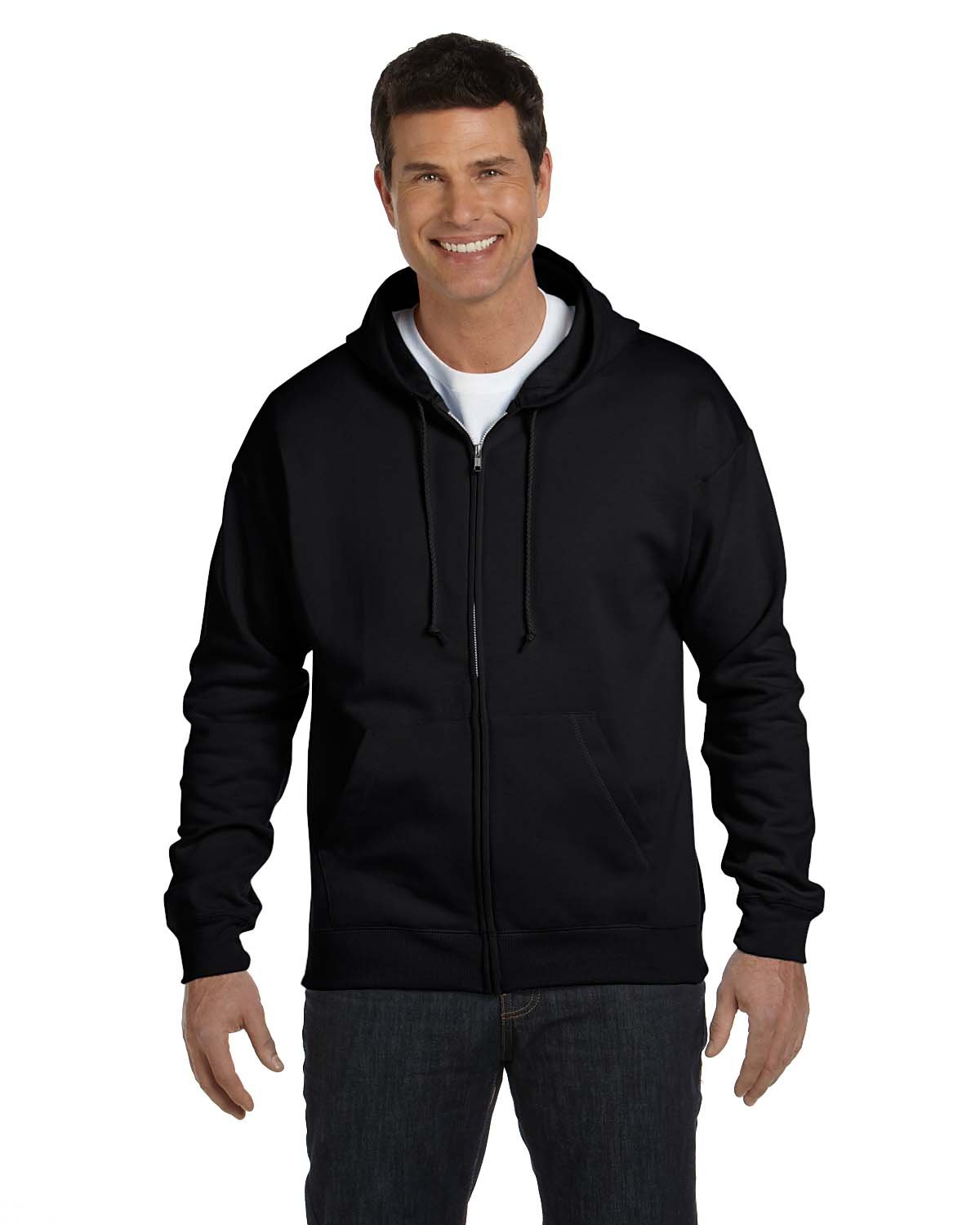 Hanes ComfortBlend EcoSmart Full Zip Hoodie_Black_M