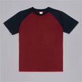 thumbnail image 4 of Ediodpoh Men’s Raglan Contrast T Shirt 230g Solid Color Retro Heavy Shoulder T Shirt Pure Cotton Matching Color Loose Short Sleeve Tops for Men Trendy Red L, 4 of 4