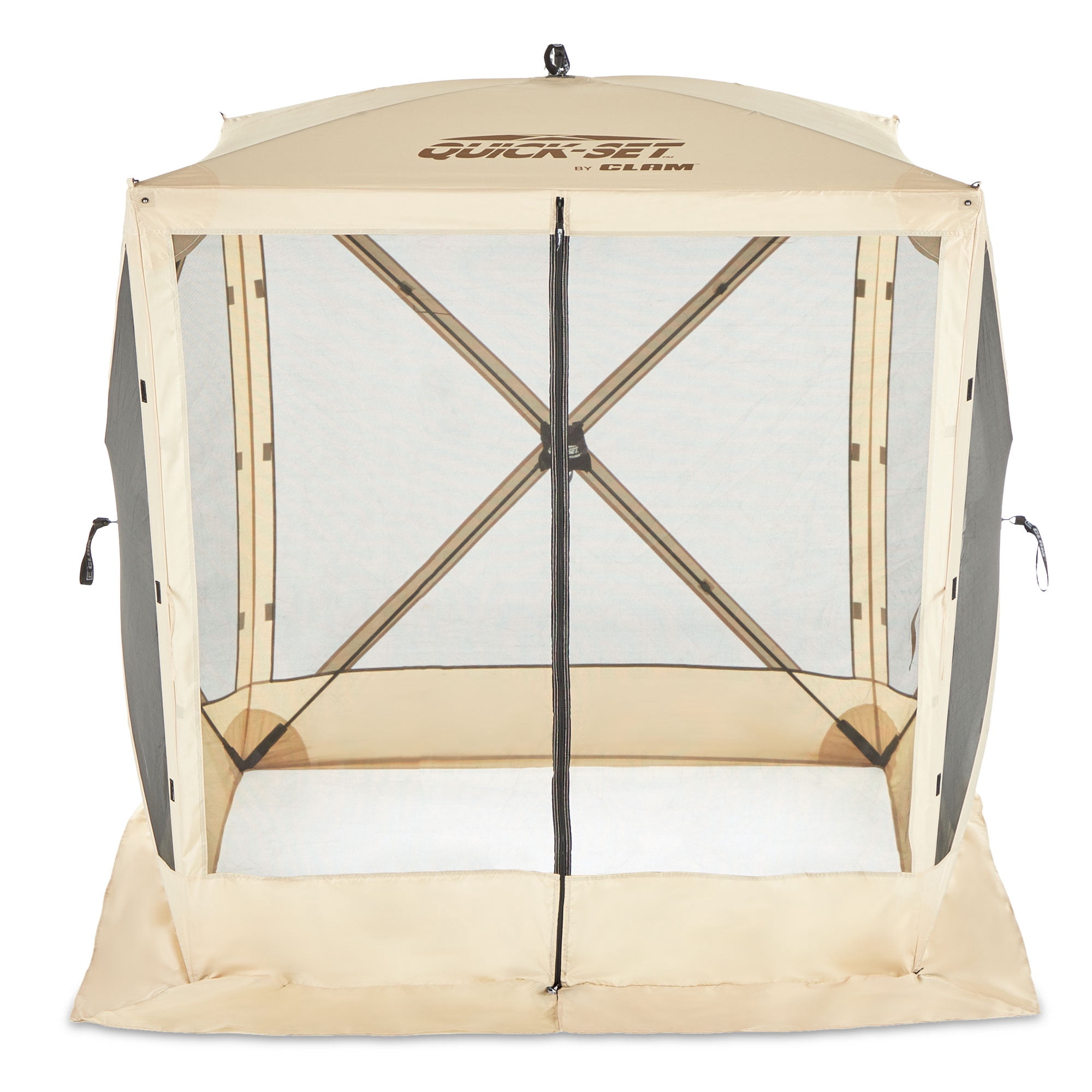 CLAM Quick-Set Traveler 6 x 6 Foot Outdoor 4 Sided Canopy Shelter, Tan