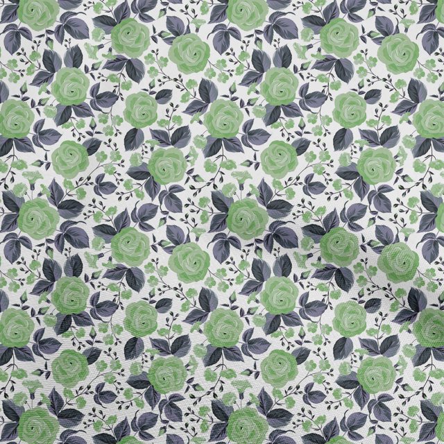 oneOone Rayon Green Fabric Florals Sewing Material Print Fabric By The Yard 56 Inch Wide