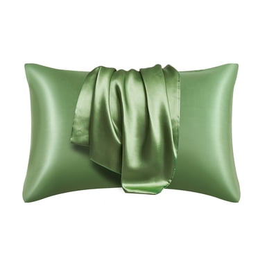 TopLLC 2 Pcs Silk Pillow Cases, 20x30 inch Soild Color Satin Pillow Cover with Envelope Closure, Soft Silky Breathable Wrinkle-Free Cooling Pillowcase Beauty Sleep Bed Pillow Cover for Hair and Skin