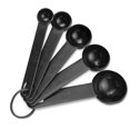 thumbnail image 1 of braveheart 5 Pieces Plastic Kitchen Measuring Spoons Set Baking Cooking Measure Scoop Kit for Dry Ingredients Accessories, Black, 1 of 7