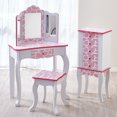 thumbnail image 4 of Teamson Kids Coiffeuse avec Miroir et Tabouret Ensemble de Jeu Rose, 4 of 5