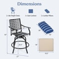 thumbnail image 3 of Costway Ensemble de 4 Tabourets de Bar Pivotants pour Patio avec Coussins, Accoudoirs et Bascule, 3 of 7